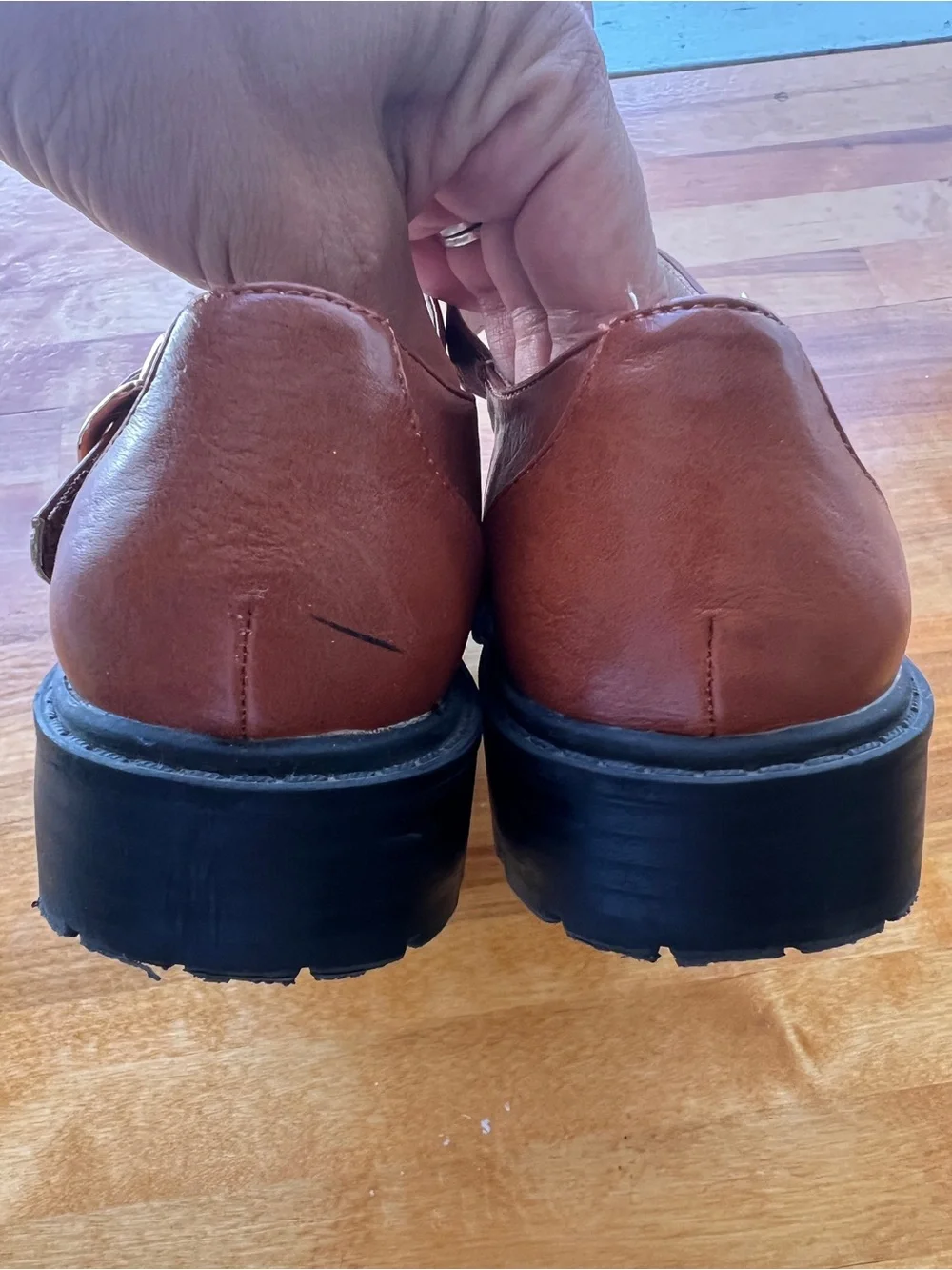 Girls’ Coutgo T‑Strap Mary Jane Platform Loafers in Brown